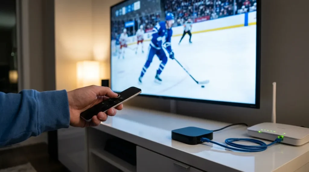 Ethernet and streaming stick setup to watch Maple Leafs games